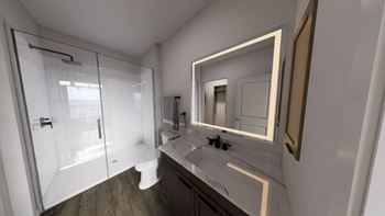 Modern Bathroom at Terrassa Luxury Apartments, Florida
